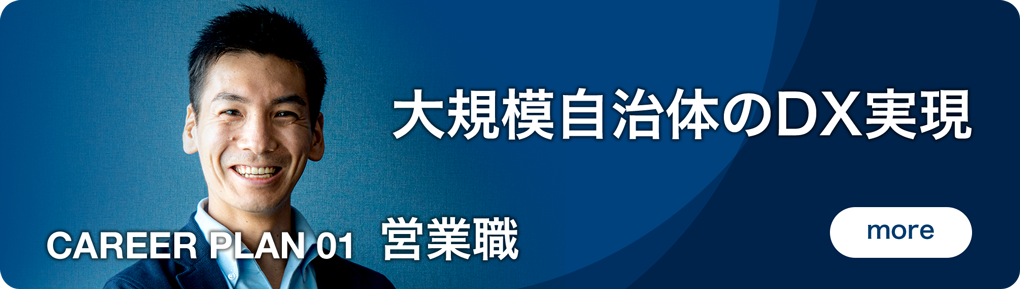 大規模自治体のDX実現 CAREER PLAN 01 営業職
